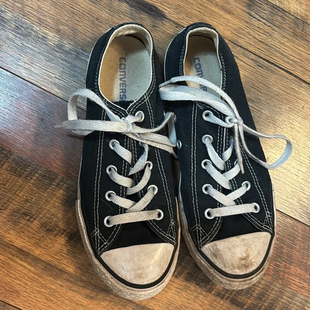 Converse Black Canvas Sneakers with White Laces